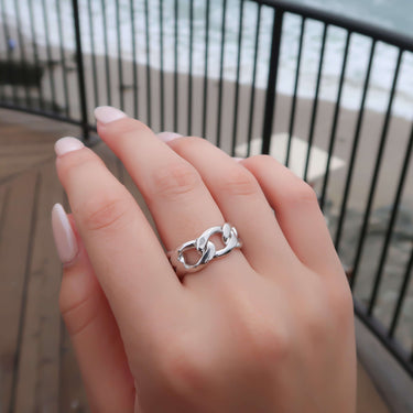 Silver Thick Cuban Ring